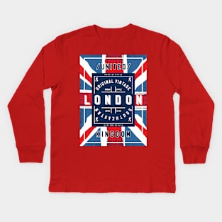 London abstract flag UK Kids Long Sleeve T-Shirt